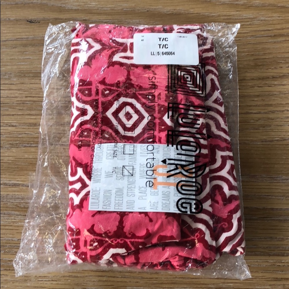 Lularoe Leggings TC Pink Geometric